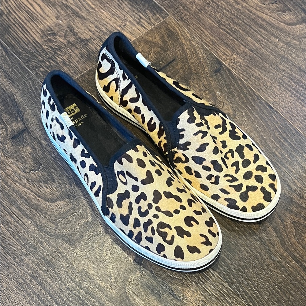 UGG Leopard Print Slip-On Flats in Tan and Black